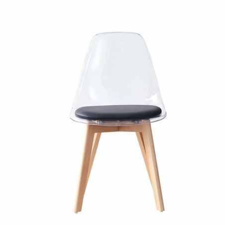 Chaise de Salle à Manger DKD Home Decor Noir Multicouleur Naturel 30