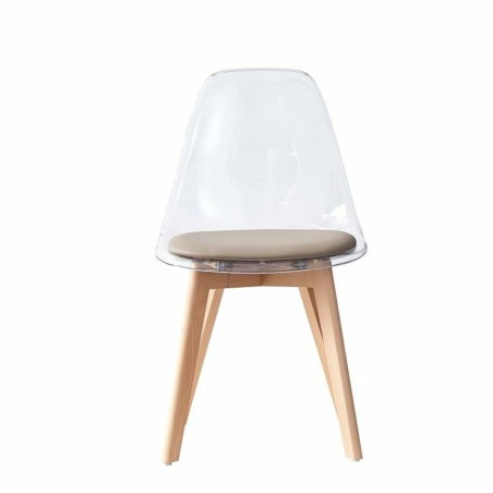 Chaise de Salle à Manger DKD Home Decor Beige Bois Polycarbonate 54 x
