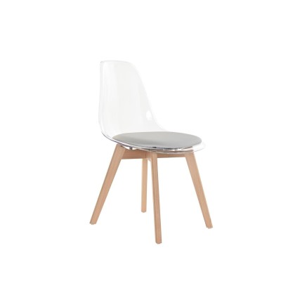 Silla de Comedor DKD Home Decor Gris Madera Policarbonato 54 x 47 x 81