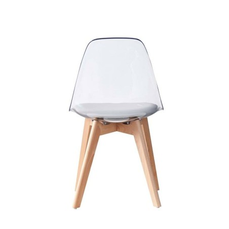 Chaise de Salle à Manger DKD Home Decor Gris Bois Polycarbonate 54 x