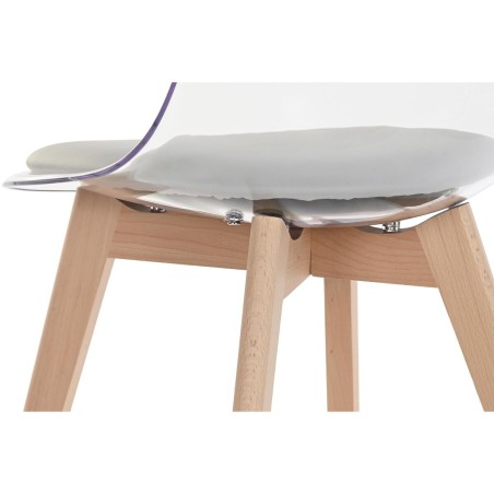 Chaise de Salle à Manger DKD Home Decor Gris Bois Polycarbonate 54 x