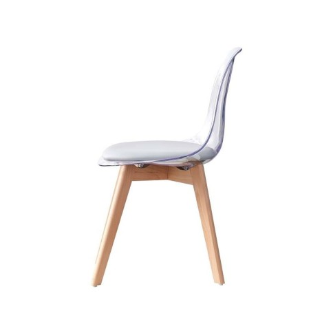 Chaise de Salle à Manger DKD Home Decor Gris Bois Polycarbonate 54 x