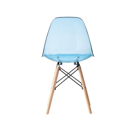 Keukenstoel DKD Home Decor Natuurlijk Blauw PVC Berken (50 x 46 x 83,5 2