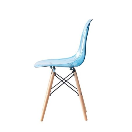 Esszimmerstuhl DKD Home Decor natürlich Blau PVC Birke (50 x 46 x 83,