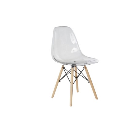 Silla DKD Home Decor Transparente Natural PVC Abedul 50 x 46 x 83,5 cm