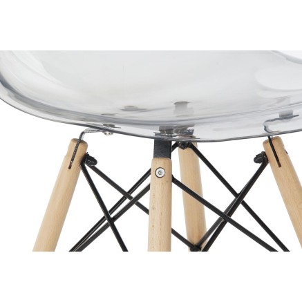Stoel DKD Home Decor Transparant Natuurlijk PVC Berken 50 x 46 x 83,5 2