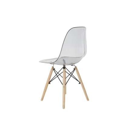 Silla DKD Home Decor Transparente Natural PVC Abedul 50 x 46 x 83,5 cm