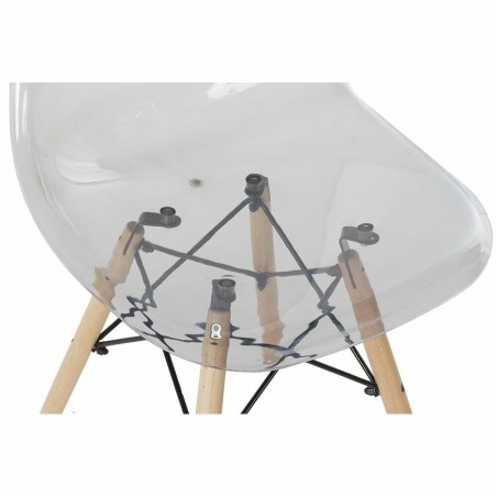 Silla DKD Home Decor Transparente Natural PVC Abedul 50 x 46 x 83,5 cm