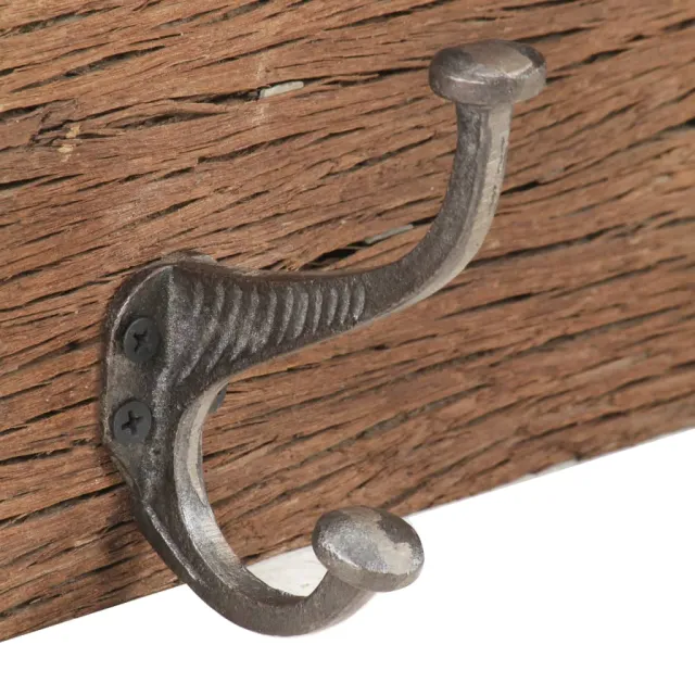 Cintre de couloir et 5 crochets 100x2,5x15 cm Bois récupération