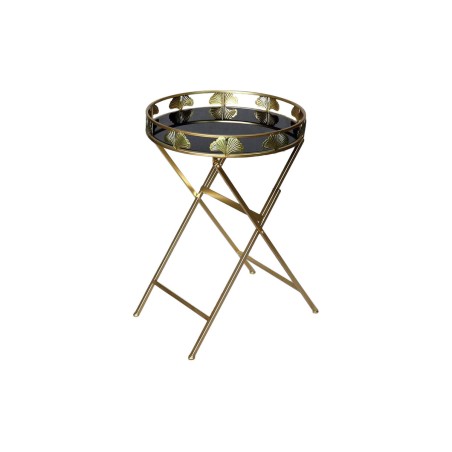 Tavolo aggiuntivo DKD Home Decor 49 x 49 x 72 cm Cristallo Nero Dorato