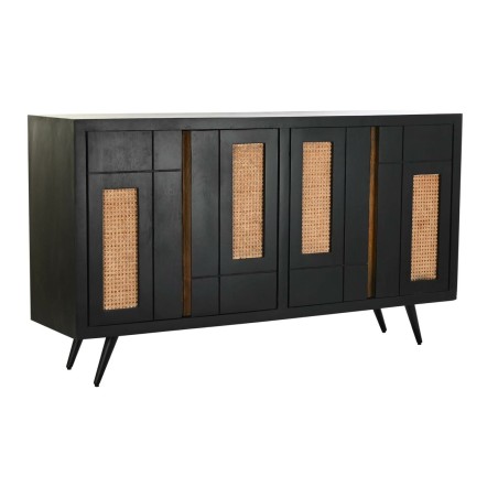 Dressoir DKD Home Decor Zwart Rotan Mangohout 160 x 40 x 90 cm