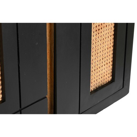 Anrichte DKD Home Decor Schwarz Rattan Mango-Holz 160 x 40 x 90 cm