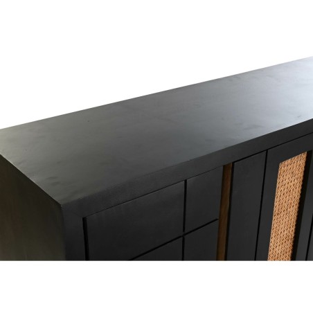 Credenza DKD Home Decor Nero Rattan Legno di mango 160 x 40 x 90 cm