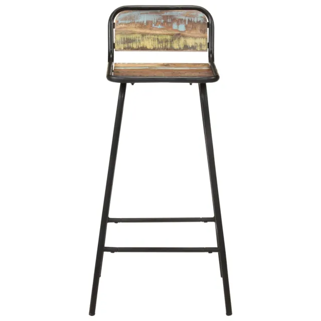 Chaises de bar lot de 2 bois de récupération solide