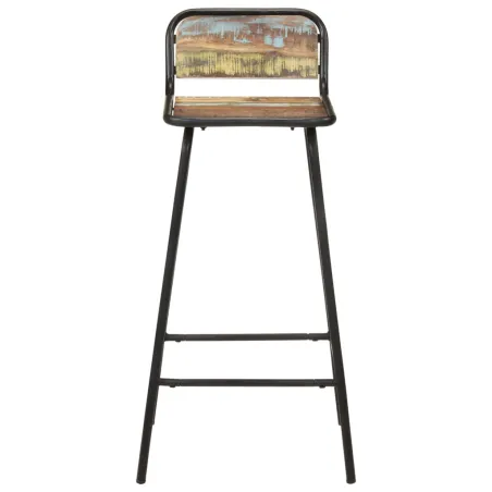 Chaises de bar lot de 2 bois de récupération solide