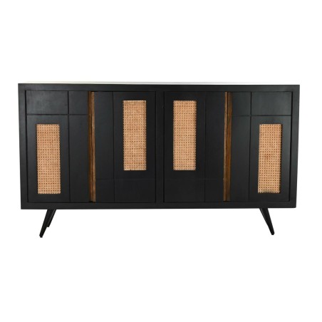 Dressoir DKD Home Decor Zwart Rotan Mangohout 160 x 40 x 90 cm