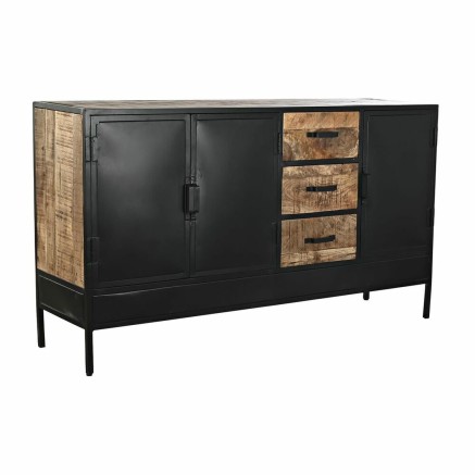 Aparador DKD Home Decor Marrón Negro Metal Madera de mango 160 x 40 x