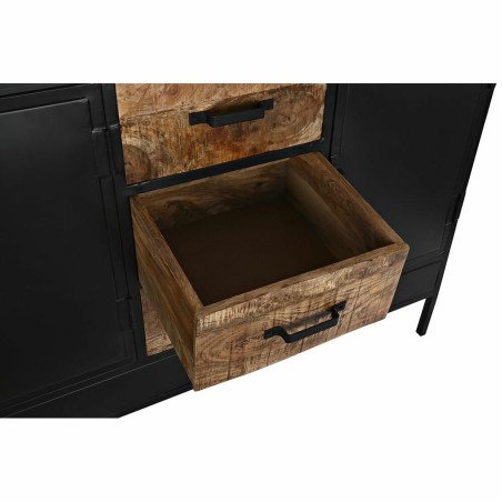 Buffet DKD Home Decor Marron Noir Métal Bois de manguier 160 x 40 x 9