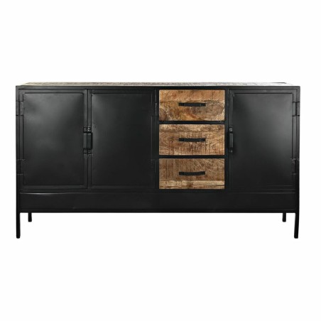 Buffet DKD Home Decor Marron Noir Métal Bois de manguier 160 x 40 x 9