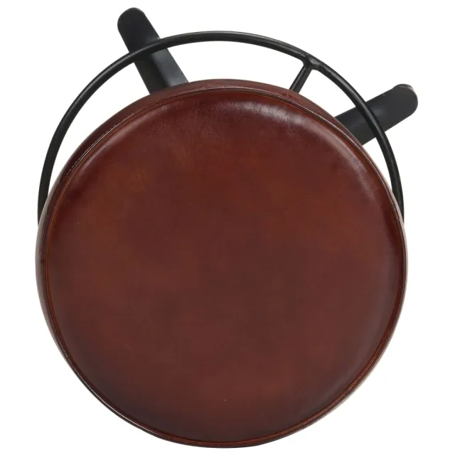 Tabourets de bar lot de 2 66 cm cuir véritable