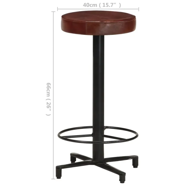 Tabourets de bar lot de 2 66 cm cuir véritable