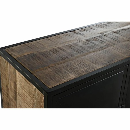 Buffet DKD Home Decor Marron Noir Métal Bois de manguier 160 x 40 x 9
