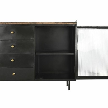Buffet DKD Home Decor  Noir Doré Naturel Métal Bois de manguier 145