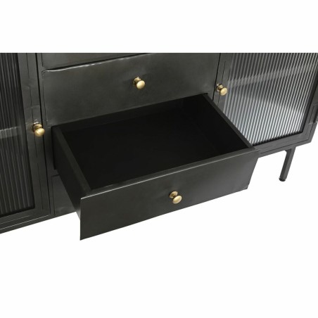 Aparador DKD Home Decor  Negro Dorado Natural Metal Madera de mango 14