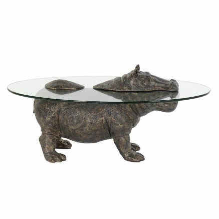 Petite Table d'Appoint DKD Home Decor Transparent Cuivre 80 x 50 x 37
