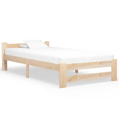 Cadre de lit sans matelas bois de pin massif 90x200 cm