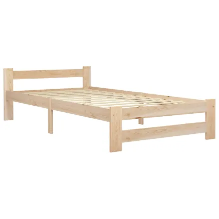Cadre de lit sans matelas bois de pin massif 90x200 cm 2