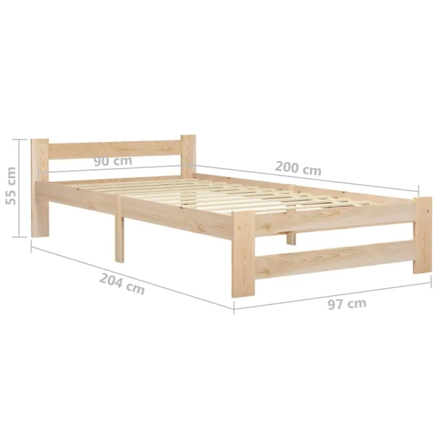 Cadre de lit sans matelas bois de pin massif 90x200 cm