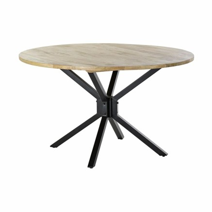 Table de Salle à Manger DKD Home Decor 127 x 127 x 75 cm Naturel Noir