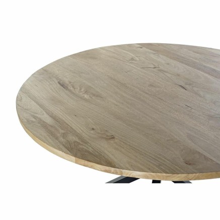 Mesa de Comedor DKD Home Decor 127 x 127 x 75 cm Natural Negro Metal A 2