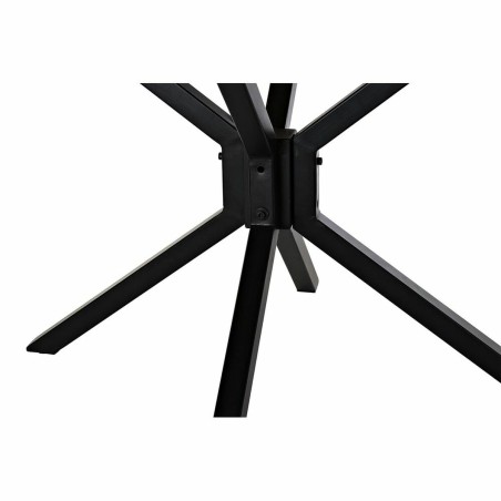 Eettafel DKD Home Decor 127 x 127 x 75 cm Natuurlijk Zwart Metaal Alum
