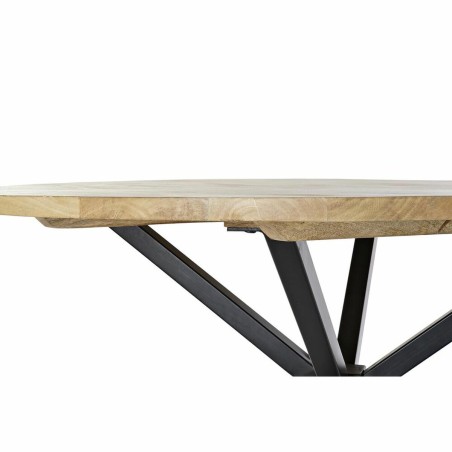Eettafel DKD Home Decor 127 x 127 x 75 cm Natuurlijk Zwart Metaal Alum