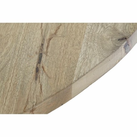Dining Table DKD Home Decor 127 x 127 x 75 cm Natural Black Metal Alum