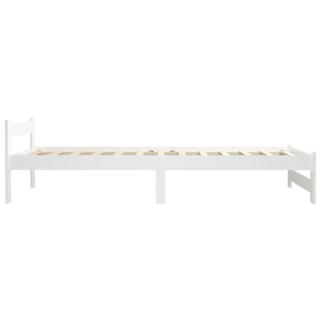 Cadre de lit sans matelas blanc bois de pin massif 90x200 cm