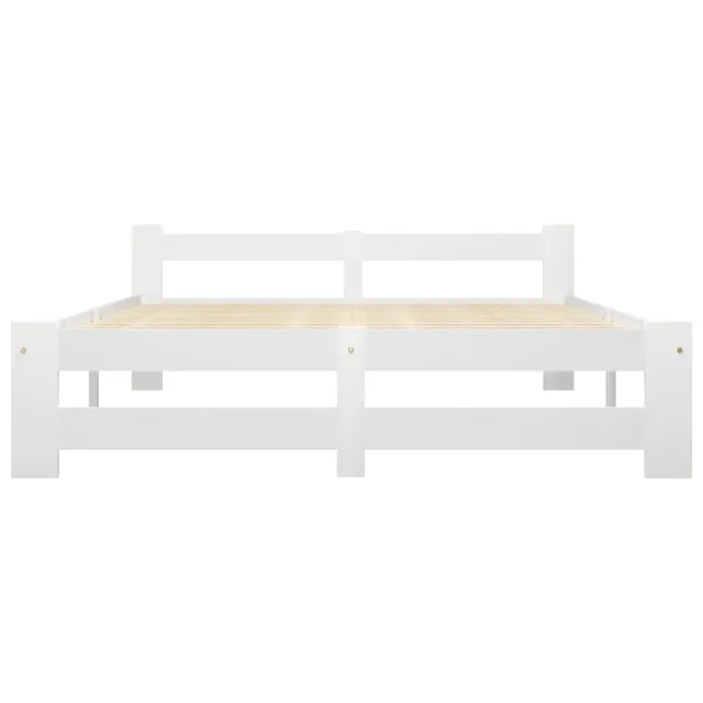Cadre de lit sans matelas blanc bois de pin massif 120x200 cm