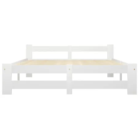 Cadre de lit sans matelas blanc bois de pin massif 120x200 cm