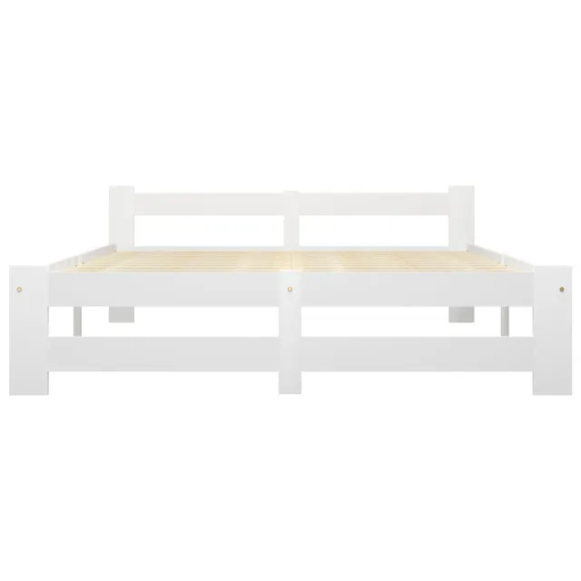 Cadre de lit sans matelas blanc bois de pin massif 140x200 cm