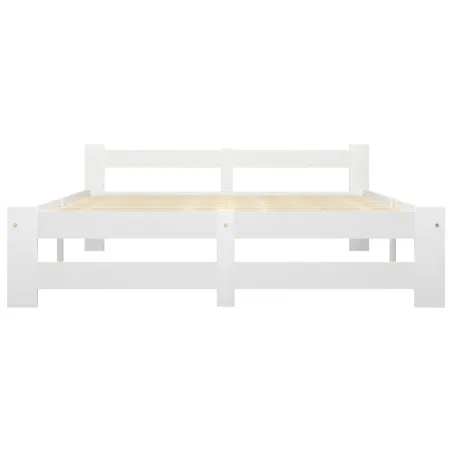 Cadre de lit sans matelas blanc bois de pin massif 140x200 cm