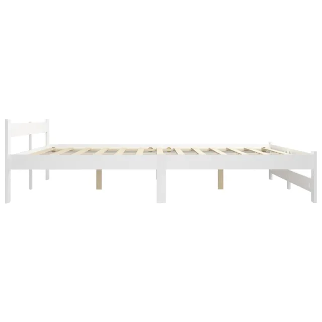 Cadre de lit sans matelas blanc bois de pin massif 160x200 cm