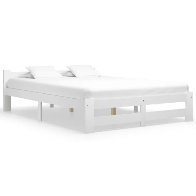Cadre de lit sans matelas blanc bois massif de pin 180x200 cm