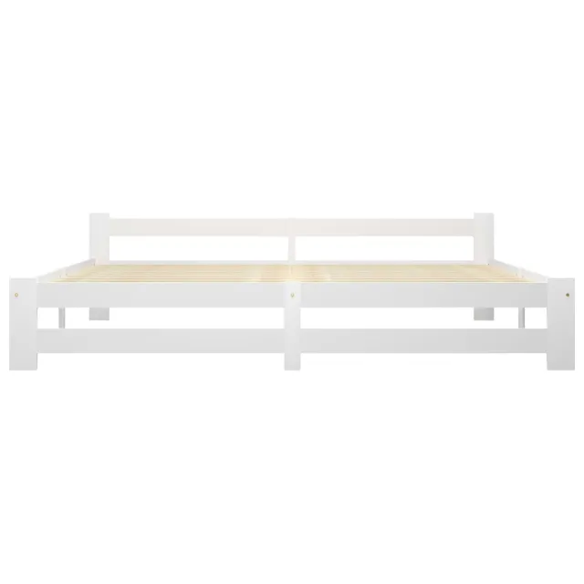 Cadre de lit sans matelas blanc bois massif de pin 200x200 cm