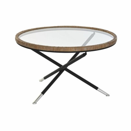 Bijzettafel DKD Home Decor 80 x 80 x 48 cm Kristal Natuurlijk Zilverkl