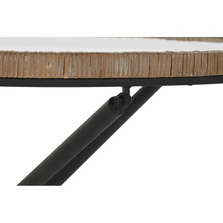 Bijzettafel DKD Home Decor 80 x 80 x 48 cm Kristal Natuurlijk Zilverkl