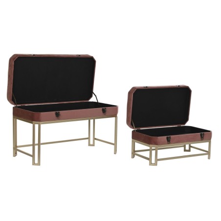 Hocker DKD Home Decor  Rosa Gold Metall (80 x 40 x 47 cm)
