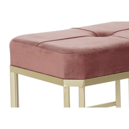Hocker DKD Home Decor  Rosa Metall Samt (120 x 40 x 46 cm) 2