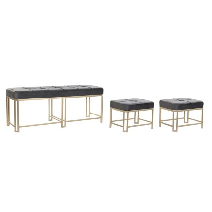 Kruk DKD Home Decor  Grijs Metaal Fluweel (120 x 40 x 47 cm)